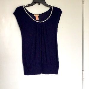 Navy blue dress shirt blouse super soft
